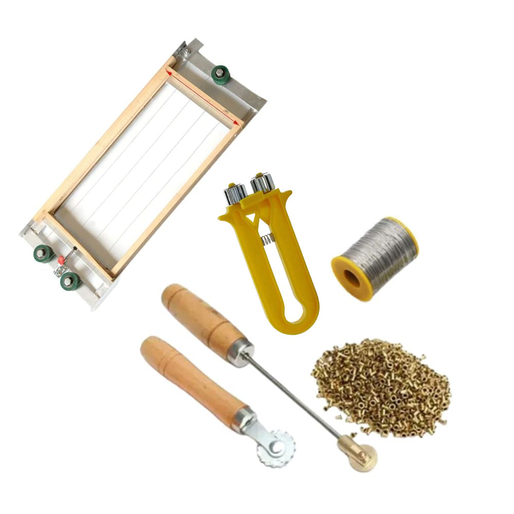 Beekeeping Hive Frame Wiring Pack, Wiring Jig, Copper Roller & Eyelets Wire Tensioner Wire Embedder-0